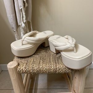 Jeffrey Campbell Cream Platform Sandals